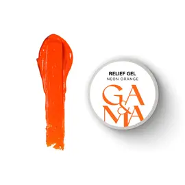 GA&MA. Relief gel, neon orange, 5 g, рельєф гель, неоновий помаранчевий #1