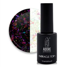 ADORE. Miracle Top coat, №08, Pink yuki, 8 ml. Топ з рожевими пластівцями Юкі #1