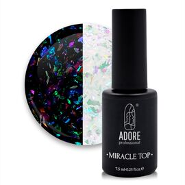 ADORE. Miracle Top coat, №09, Blue yuki, 8 ml. Топ з блакитними пластівцями Юкі #1