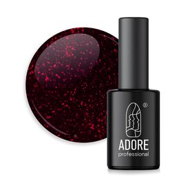 ADORE. Gel Polish, #387, Firework, 8 ml. Гель-лак, бордово-червоний з глітером #1