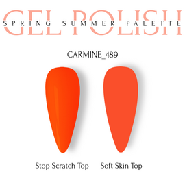 ADORE. Gel Polish, #489, Carmine, 8 ml. Гель-лак, світлий карміновий #2
