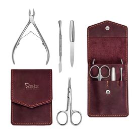 RAIZ. Manicure set, 4 pcs, burgundy. Манікюрний набір, 4 предмети, бордовий #1