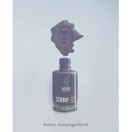 ADORE. Stamping nail polish, №19, Graphite, 8 ml. Лак для стемпінгу, сірий #2