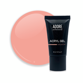 ADORE. Аcryl Gel, #4, natural, 30 ml, clear. Акрил-гель, натурально-рожевий #1