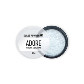ADORE. Glaze Powder #01, 0.5 g. Дзеркальна втирка-глазур, біло-срібляста #1