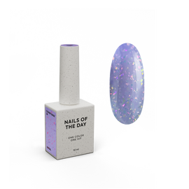 NOTD. Cover Base Potal, NEW Formula #36, 10 ml, бузкова база з голографічною поталлю #1