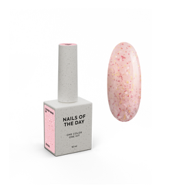 NOTD. Cover Base Potal, NEW Formula #39, 10 ml, рожева база з рожевою та золотою поталлю #1