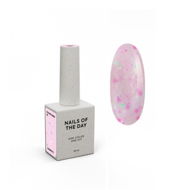 NOTD. Cover Base Confetti , NEW Formula #42, 10 ml, рожева база з конфетті #1