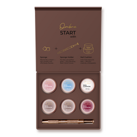 HEYLOVE. Nail Cushion set «Brown», 6 pcs, набір гелевих фарб для омбре, стемпінгу та малювання #1