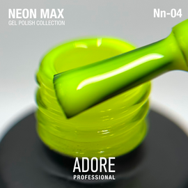 ADORE. Neon Max Gel Polish, #Nn-04, Fluo, 8 ml. Гель-лак, лимонний неон #2