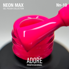 ADORE. Neon Max Gel Polish, #Nn-10, Punch, 8 ml. Гель-лак, гарячий рожевий #2