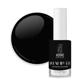 ADORE. Stamping nail polish, №2, Charcoal, 8 ml. Лак для стемпінгу, чорний #1