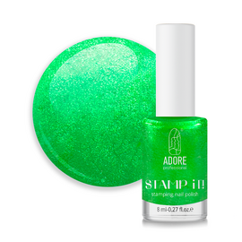 ADORE. Stamping nail polish, №14, Mint, 8 ml. Лак для стемпінгу, перамутровий м'ятний #1
