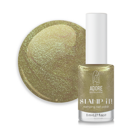 ADORE. Stamping nail polish, №15, Fizz, 8 ml. Лак для стемпінгу, перламутровий шампань #1