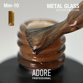 ADORE. Cat's Eye Gel Polish, #Mm-10, Copper, 8 ml. Вітражний гель-лак "котяче око", золотисто-коричневий #2