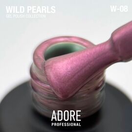 ADORE. Wild Pearls Gel Polish, #W-08, Ruby pearl, 8 ml. Перламутровий гель-лак, сірий рожевий #2