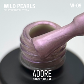 ADORE. Wild Pearls Gel Polish, #W-09, Pink pearl, 8 ml. Перламутровий гель-лак, шовковий рожевий #2