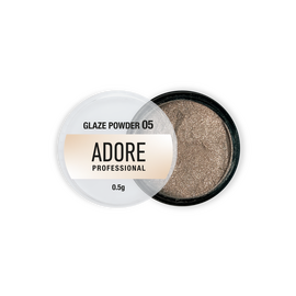 ADORE. Glaze Powder #05, 0.5 g. Дзеркальна втирка-глазур, тепла срібляста #1