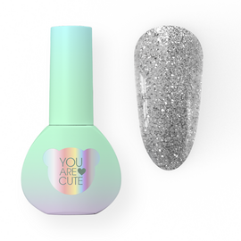 You Are Cute. Silvery Top Coat, 5 ml, світловідбиваючий топ #1