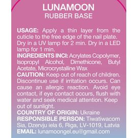 LUNAmoon. RUBBER BASE, clear, 60 ml, прозора каучукова база #2