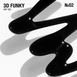 ADORE. 3D Funky Art Gel, №02, Black, 15 ml. Гель для об'ємних дизайнів, чорний #2