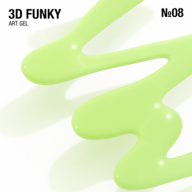 ADORE. 3D Funky Art Gel, №08, Salad, 15 ml. Гель для об'ємних дизайнів, салатовый #2