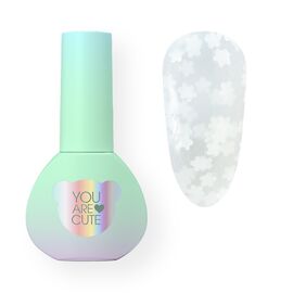 You Are Cute. Bottle Gel #23, 5 ml, рідкий гель з білими квіточками #1