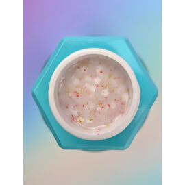 You Are Cute. Builder Gel #20, 15 ml, гель для нарощування з білими квіточками та кольоровими частинками #2