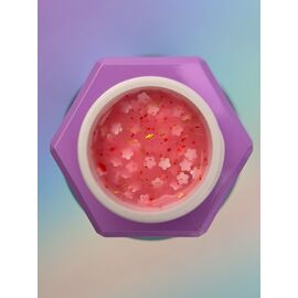 You Are Cute. Builder Gel #22, 15 ml, гель для нарощування з білими квіточками та кольоровими частинками #2