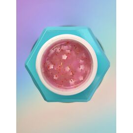 You Are Cute. Builder Gel #23, 15 ml, гель для нарощування з білими квіточками та кольоровими частинками #2