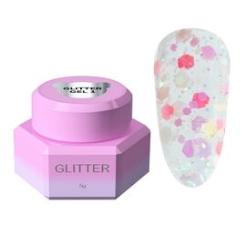 You Are Cute. Glitter Gel #01, 5 ml, Блискітки для нігтів #1