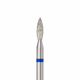 Ülka. Diamond nail bit, flame, blue, Ø 2.3 mm / роб. частина 8 mm, Фреза алмазна "Полум'я" синя, гостра #1