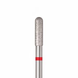 Ülka. Diamond nail bit, cylinder, red, Ø 3 mm / роб. частина 10 mm, Фреза алмазна "Циліндр" червона, заокруглена #1