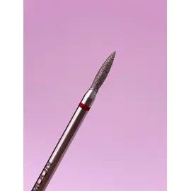 LUNAmoon. Diamond nail bit, flame, red, Фреза алмазна "Полум'я гостре", червона, Ø 1.8 mm #2