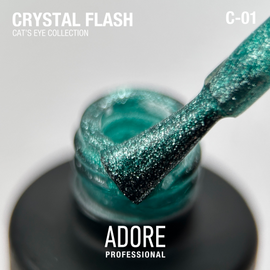 ADORE. Cat's Eye Gel Polish, #C-01, 8 ml. Світловідбиваючий гель-лак "котяче око", м'ятно-зелений #2