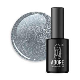 ADORE. Cat's Eye Gel Polish, #C-06, 8 ml. Світловідбиваючий гель-лак "котяче око", холодний срібний #1