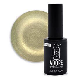 ADORE. Cat's Eye Gel Polish, #M-04, 8 ml. Гель-лак "котяче око" на вітражній основі, оливково-золотавий онікс #1