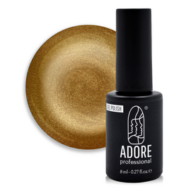 ADORE. Cat's Eye Gel Polish, #M-08, 8 ml. Гель-лак "котяче око" на вітражній основі, золотистий топаз #1