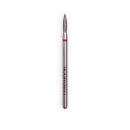 LUNAmoon. Diamond nail bit, flame, red, Фреза алмазна "Полум'я гостре", червона, Ø 1.8 mm #1