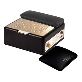 TERI. SET Desktop portable Nail dust Collector "Teri 800 M" + Magnet pillow + Armrest. Витяжка настільна, чорна зі сталевою решіткою "gold" + магнітна подушка та підлокітник #1