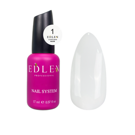 УЦІНКА / EDLEN Cover base NUDE №01, White, 17 ml, щільний молочно-білий #1