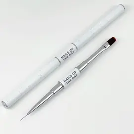 NOTN. Professional Brush 2-in-1: Liner + Oval, 11 mm, двосторонній професійний пензлик для тонких промальовок та викладки гелю #2