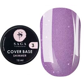 SAGA. Shimmer base, #03, 15 ml. Кольорова база з шимером #1