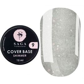 SAGA. Shimmer base, #09, 15 ml. Кольорова база з шимером #1