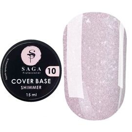 SAGA. Shimmer base, #10, 15 ml. Кольорова база з шимером #1