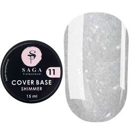SAGA. Shimmer base, #11, 15 ml. Кольорова база з шимером #1