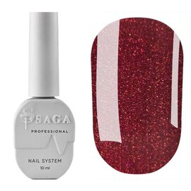 SAGA. Gel Polish "Love Red", #01, 10 ml. Гель-лак з шимером #1