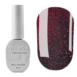 SAGA. Gel Polish "Love Red", #02, 10 ml. Гель-лак з шимером #1