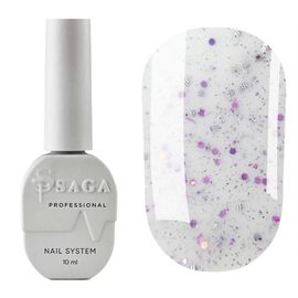 SAGA. Sugar base, #01, 10 ml. Кольорова база з блискітками #1