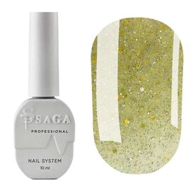 SAGA. Sugar base, #03, 10 ml. Кольорова база з блискітками #1